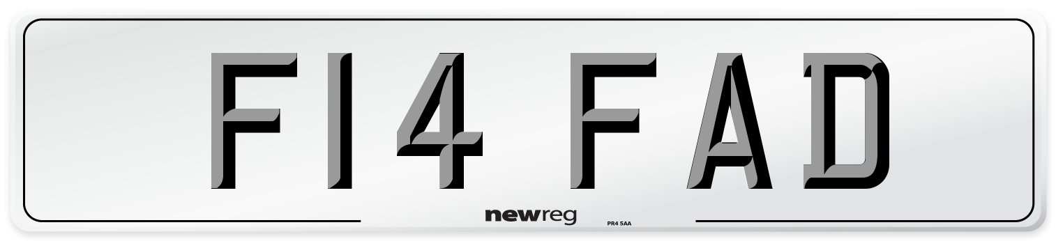 F14 FAD Number Plate from New Reg